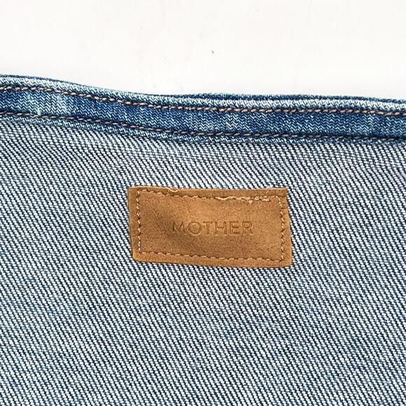 MOTHER The Minx Denim Mini Skirt Layover Wash Size 32 - Picture 3 of 7